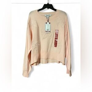 Women's Cream Sweater with Bow Accents